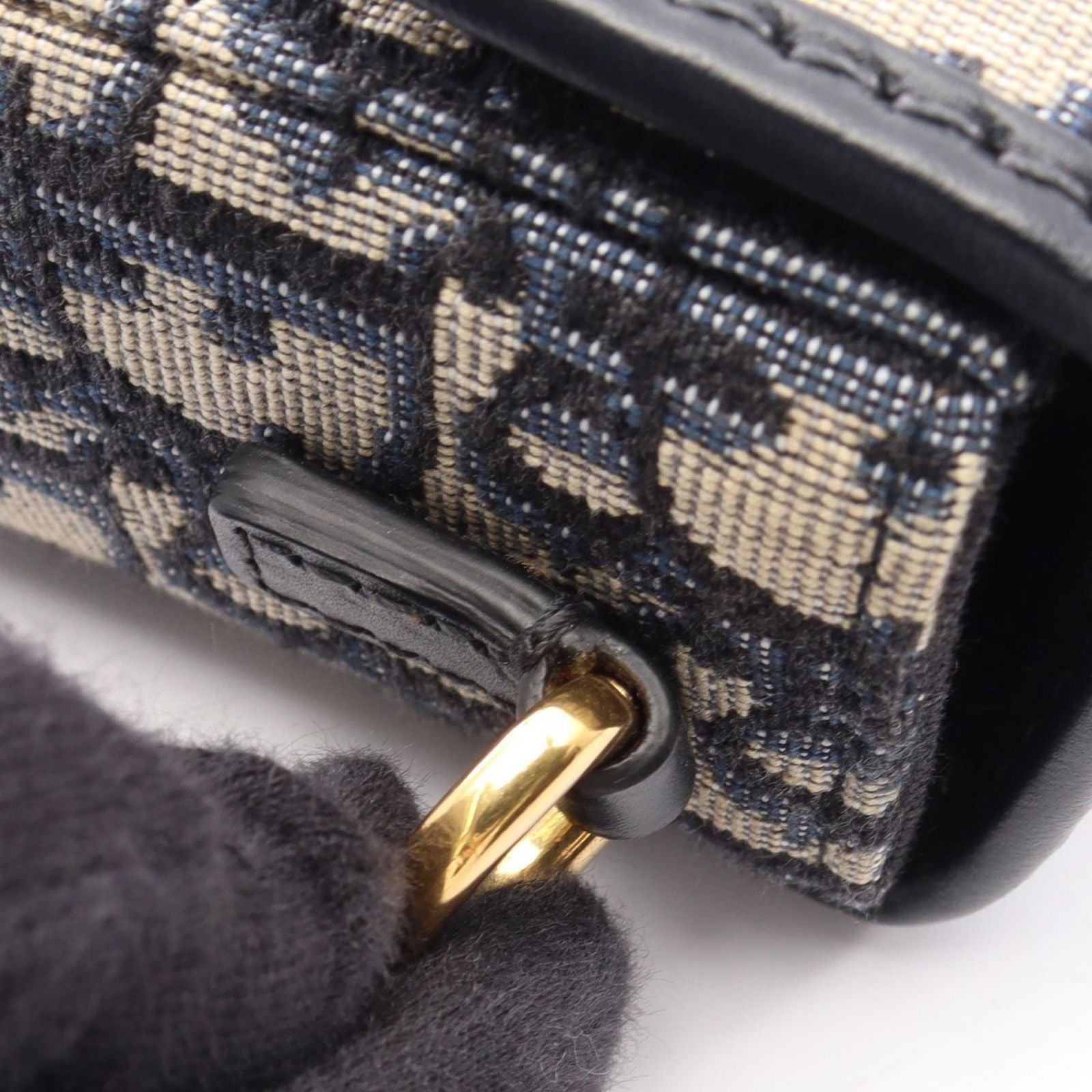 Dior Shoulder Bag 30 Montaigne Box Oblique Jacquard Navy Canvas Leather — view 8