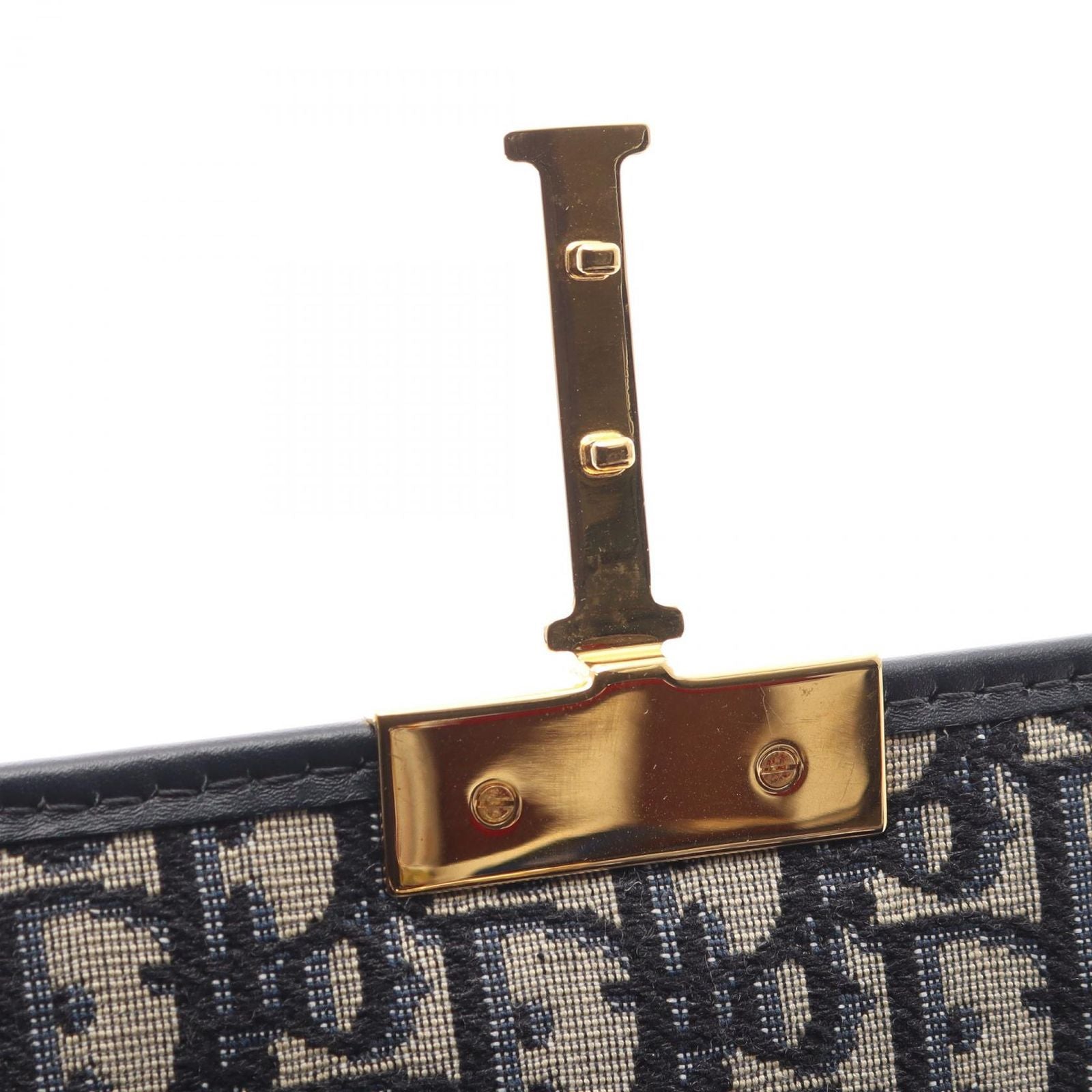 Dior Shoulder Bag 30 Montaigne Box Oblique Jacquard Navy Canvas Leather — view 6