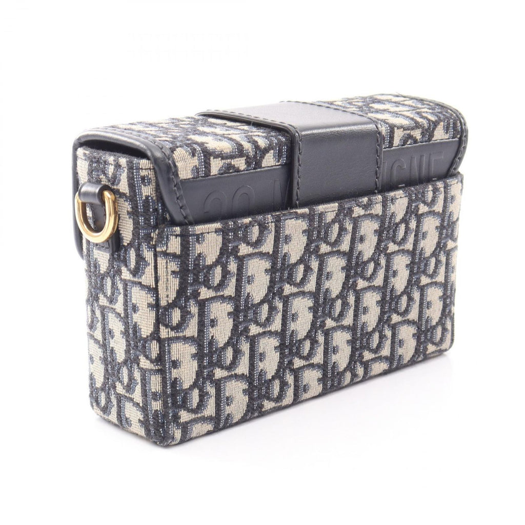Dior Shoulder Bag 30 Montaigne Box Oblique Jacquard Navy Canvas Leather — view 2