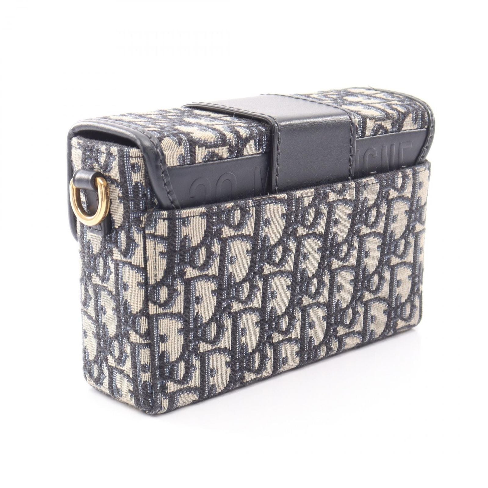 Dior Shoulder Bag 30 Montaigne Box Oblique Jacquard Navy Canvas Leather — view 2