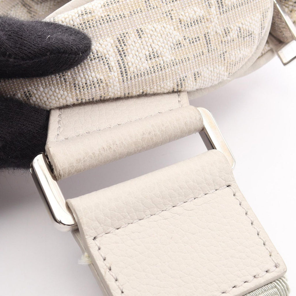 Dior Waist Bag Saddle Oblique Off White Canvas — view 8
