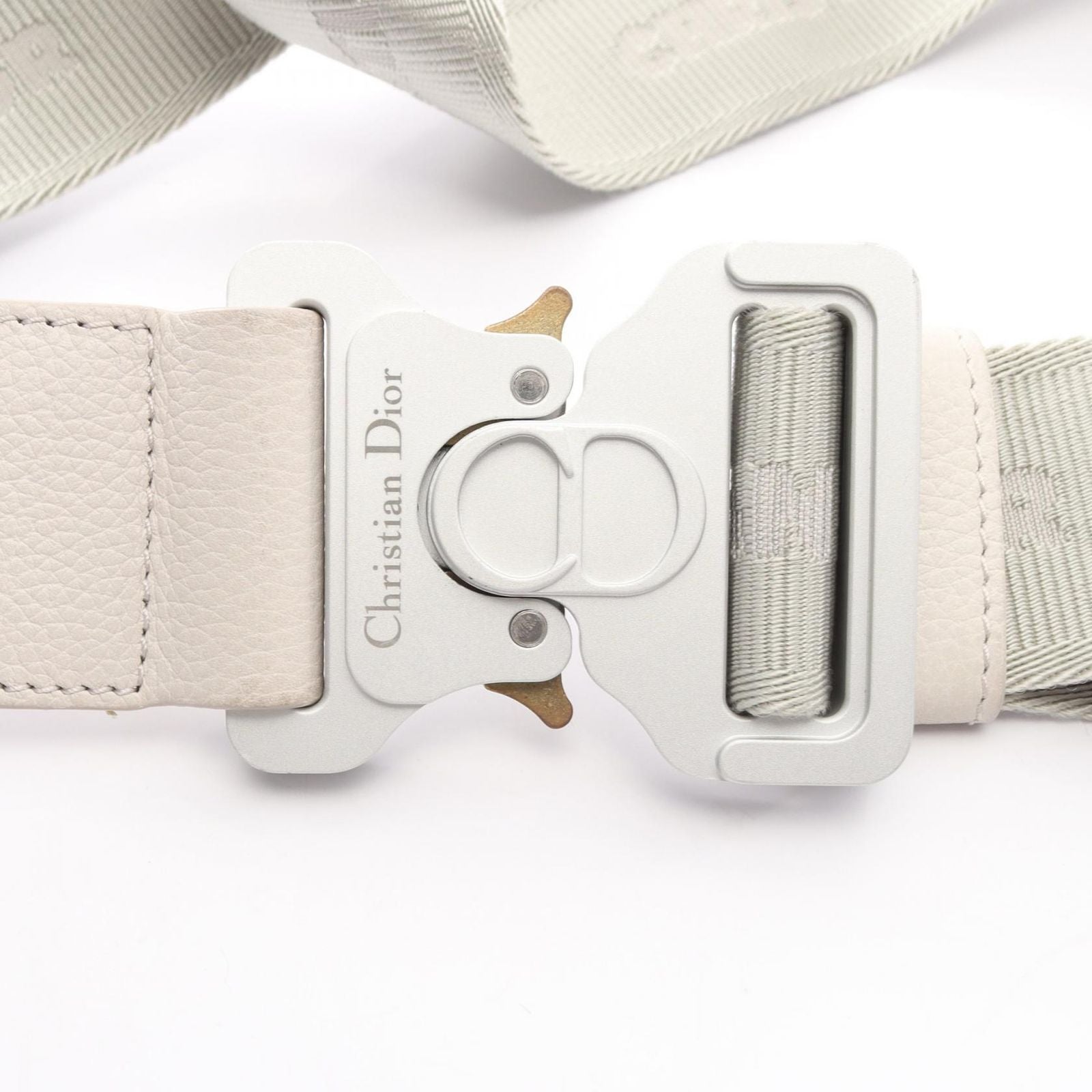 Dior Waist Bag Saddle Oblique Off White Canvas — view 7