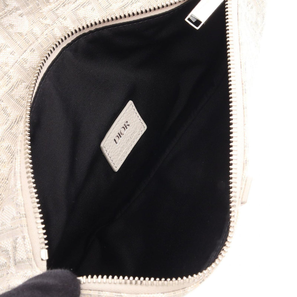 Dior Waist Bag Saddle Oblique Off White Canvas — view 3