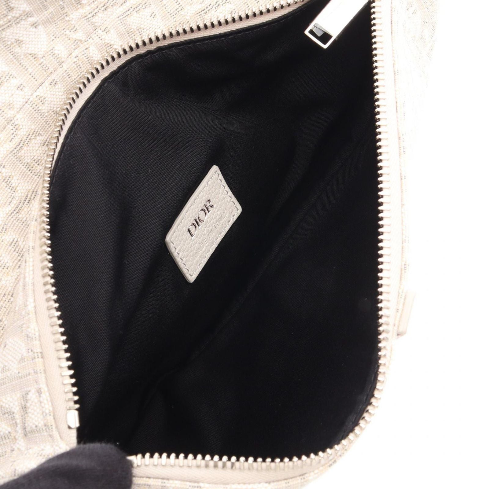Dior Waist Bag Saddle Oblique Off White Canvas — view 3