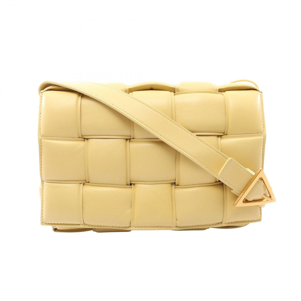 Bottega Veneta Shoulder Bag Padded Cassette Intrecciato Light Yellow Leather