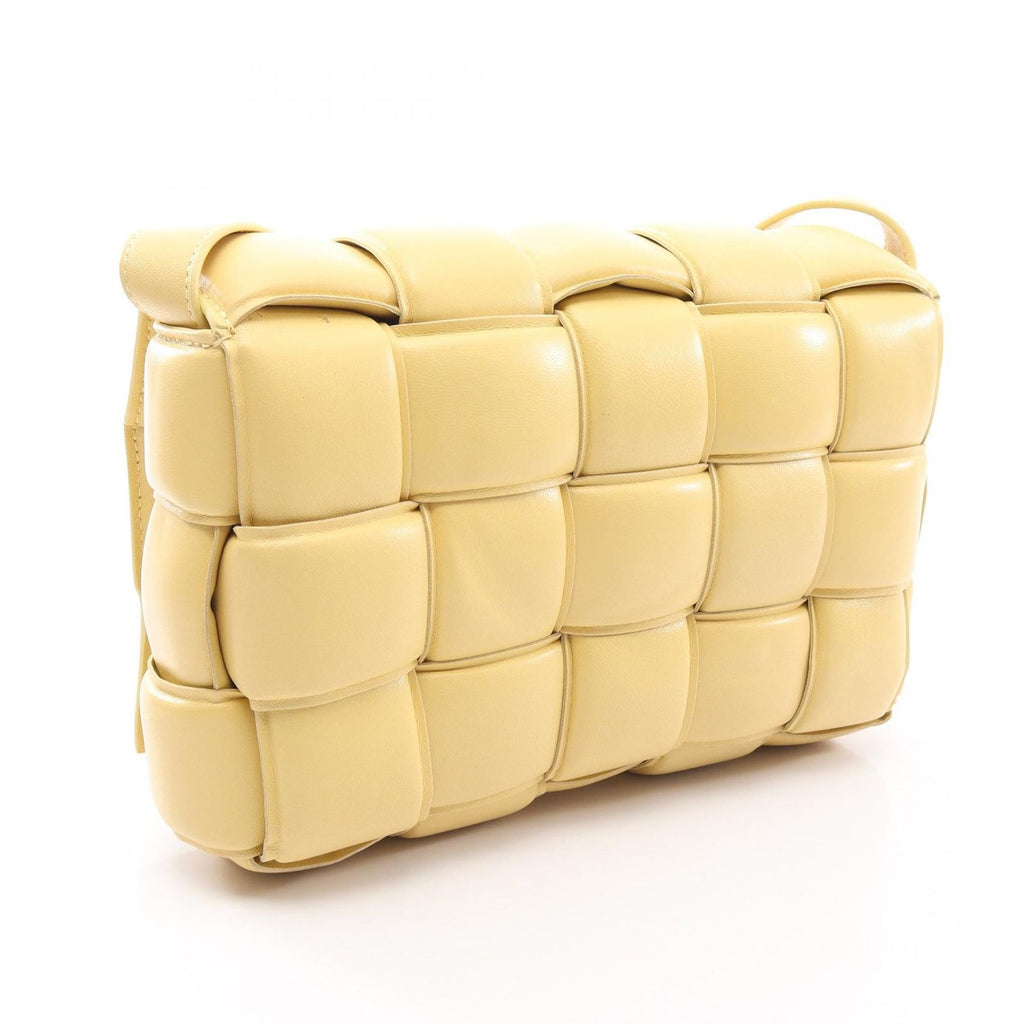 Bottega Veneta Shoulder Bag Padded Cassette Intrecciato Light Yellow Leather — view 2