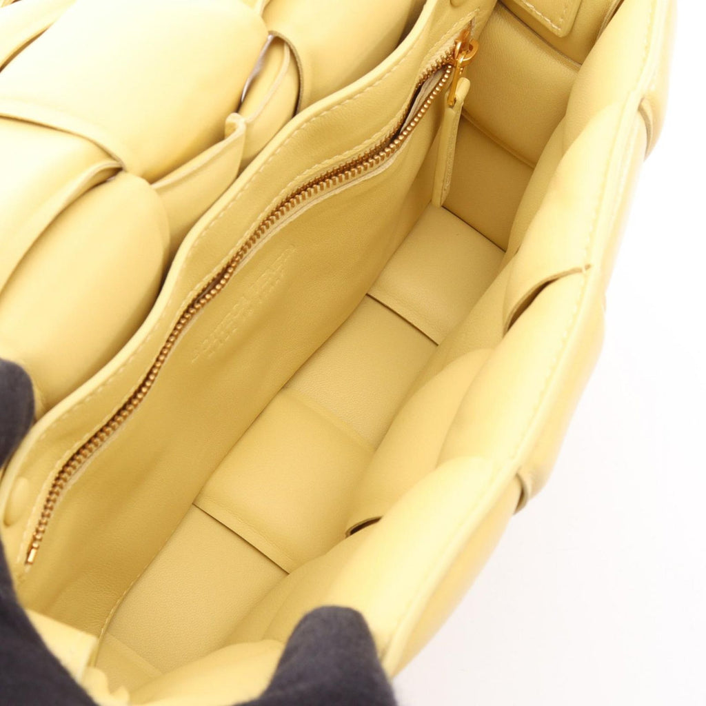 Bottega Veneta Shoulder Bag Padded Cassette Intrecciato Light Yellow Leather — view 3
