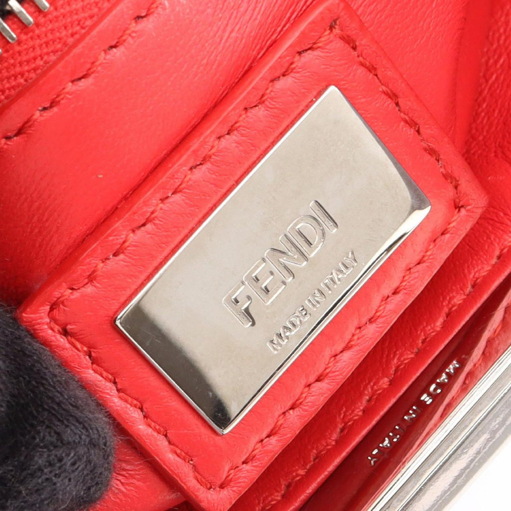 Fendi Handbag Mini Peekaboo Studs 2-Way Blue Gray Leather — view 4