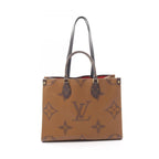 Louis Vuitton Tote On The Go MM Monogram Giant Reverse 2-Way Canvas Leather
