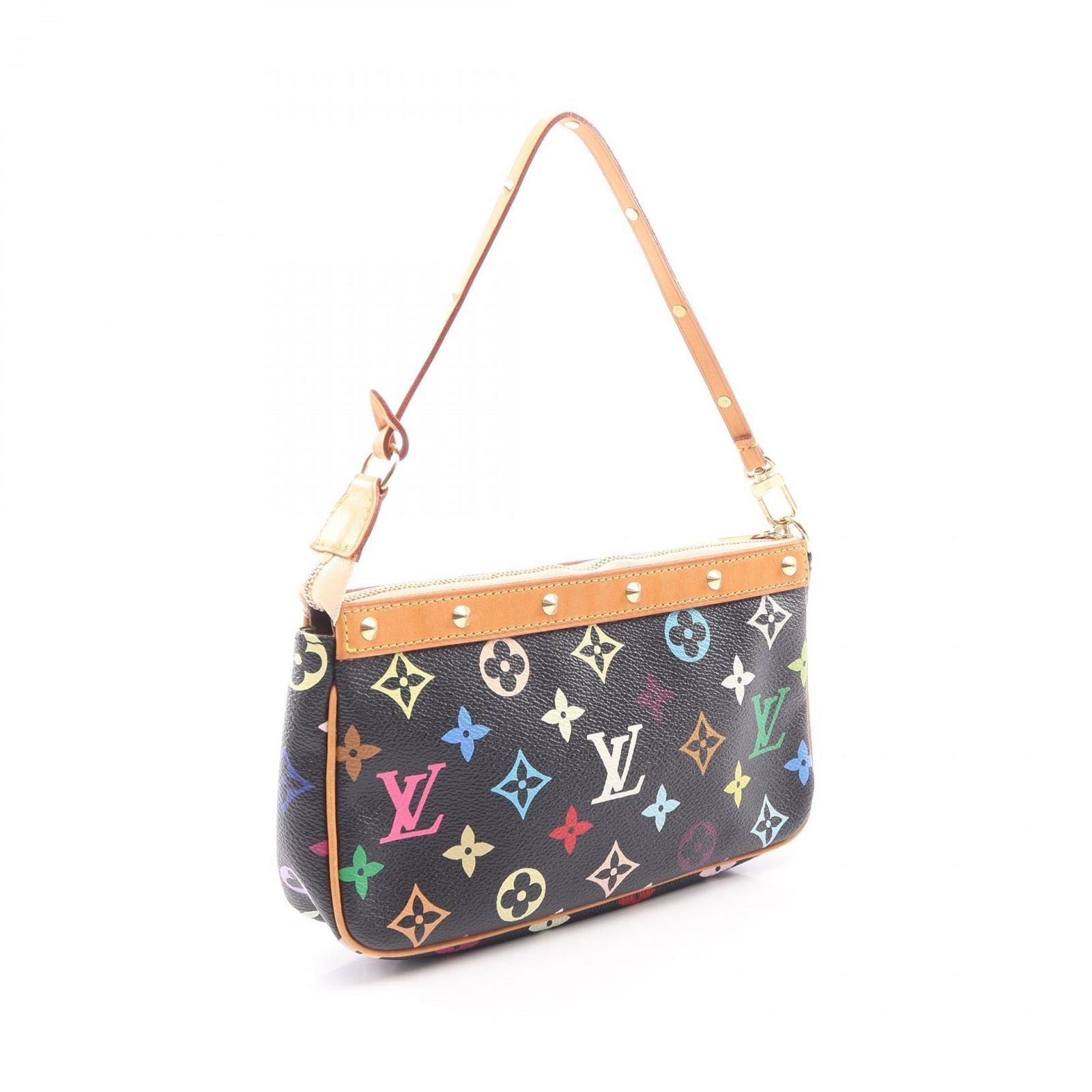 Louis Vuitton Handbag Pochette Monogram Multicolor Noir Canvas Leather Soir — view 2