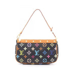 Louis Vuitton Handbag Pochette Monogram Multicolor Noir Canvas Leather Soir