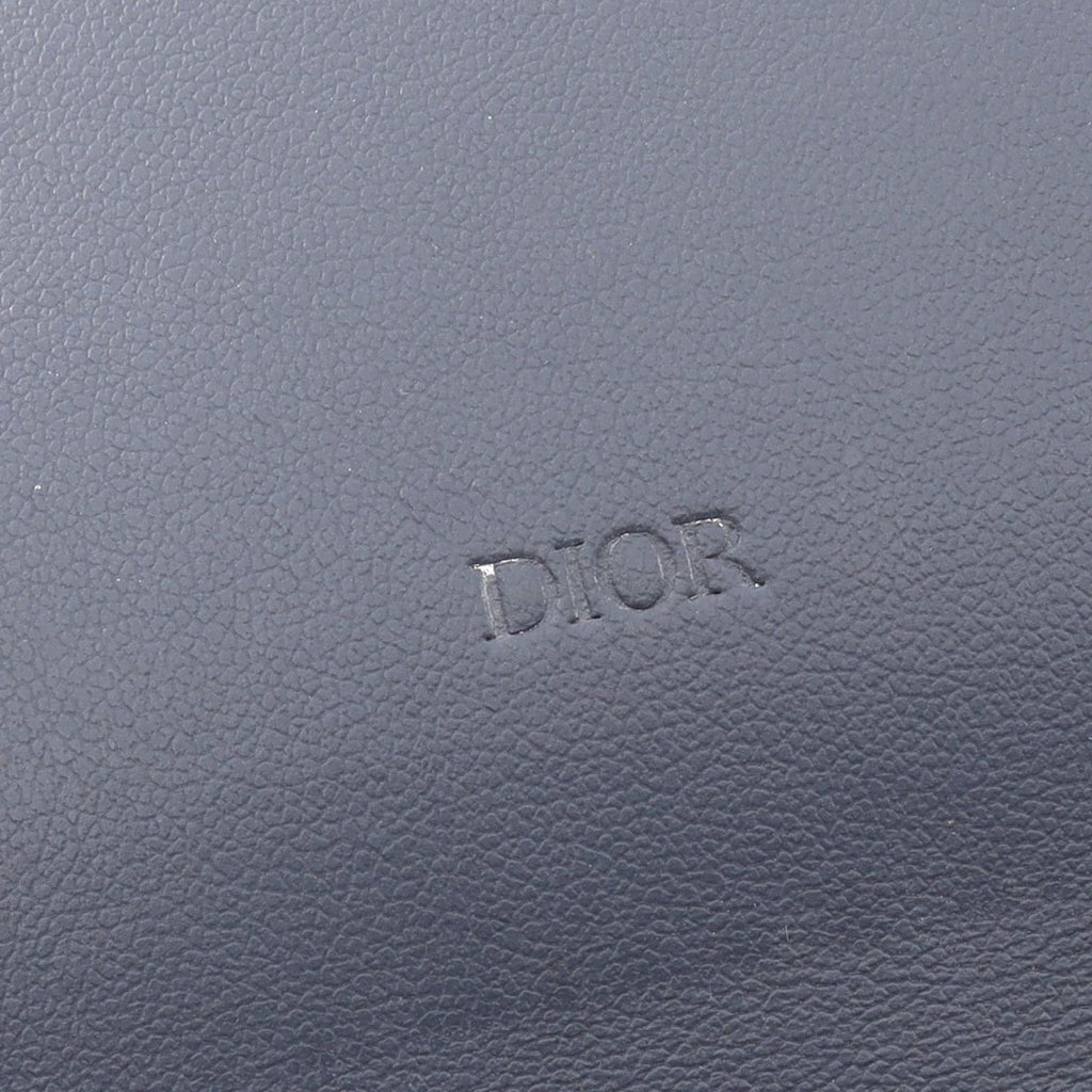 Dior Bifold Wallet Long Flap Gravity Out Line Navy Gray Leather — view 4