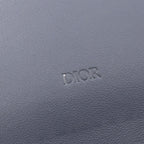 Dior Bifold Wallet Long Flap Gravity Out Line Navy Gray Leather — view 4
