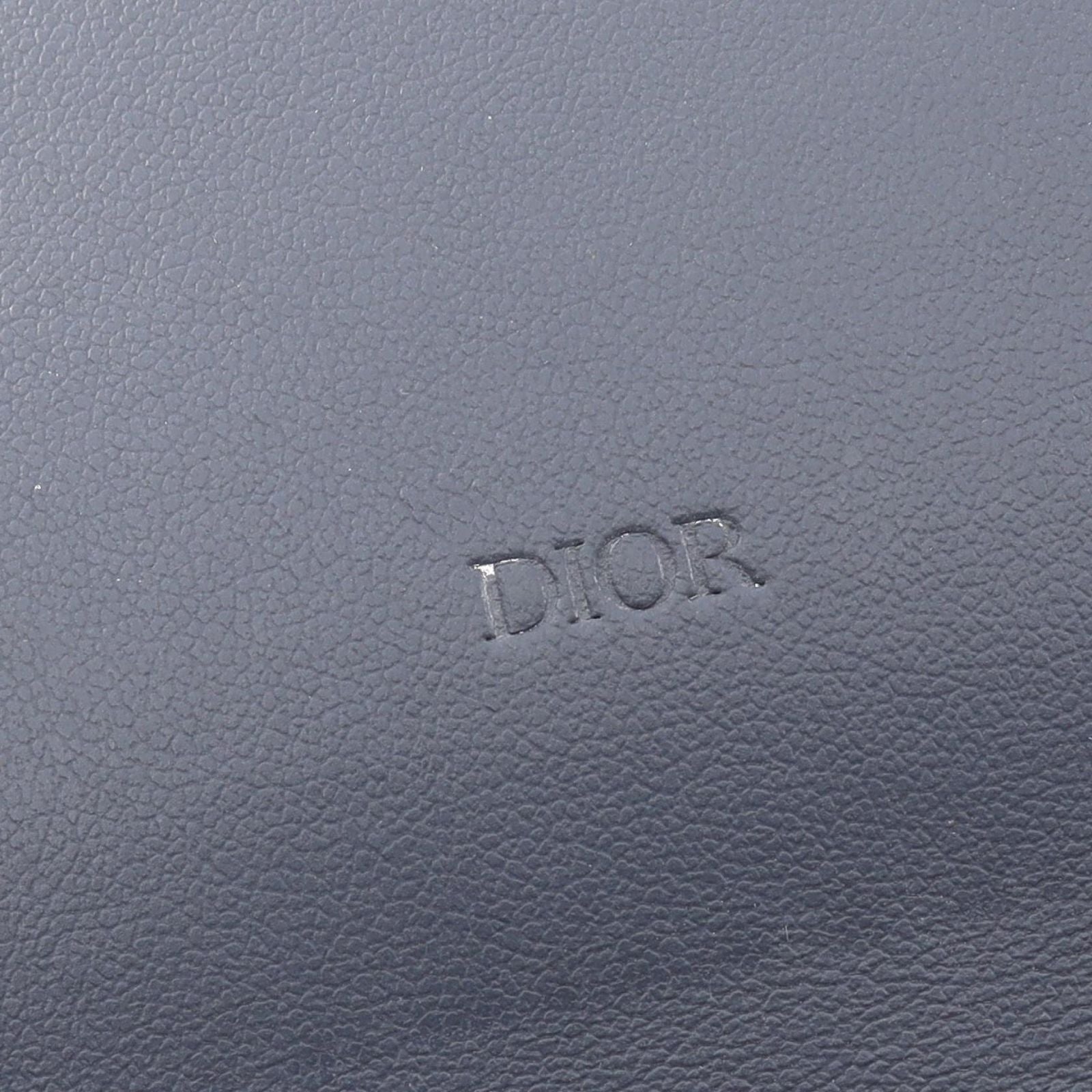 Dior Bifold Wallet Long Flap Gravity Out Line Navy Gray Leather — view 4