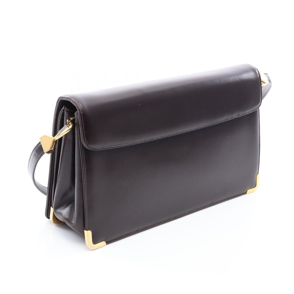 Dior Shoulder Bag Dark Brown Leather — view 2