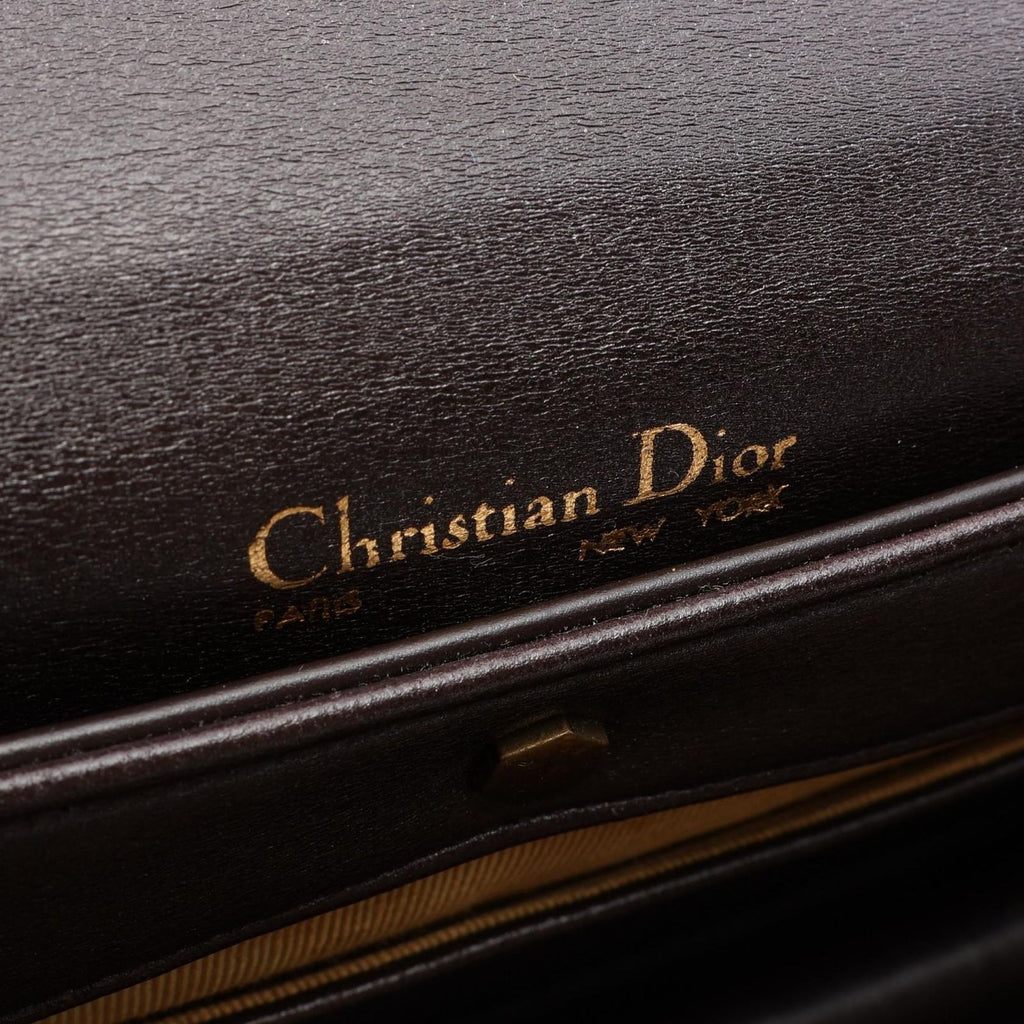 Dior Shoulder Bag Dark Brown Leather — view 4