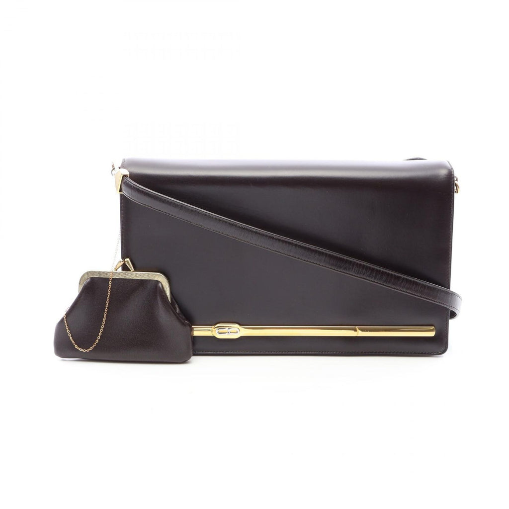 Dior Shoulder Bag Dark Brown Leather