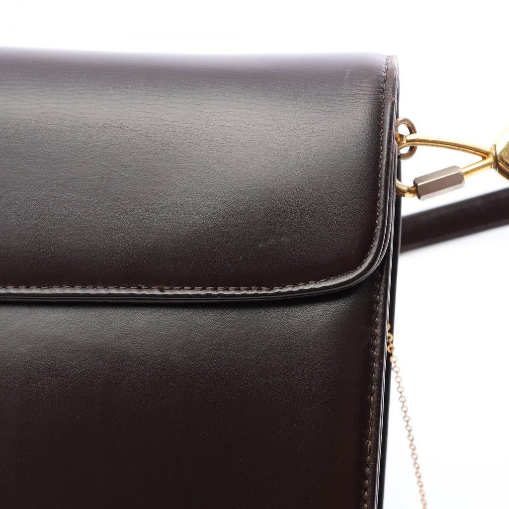 Dior Shoulder Bag Dark Brown Leather — view 6