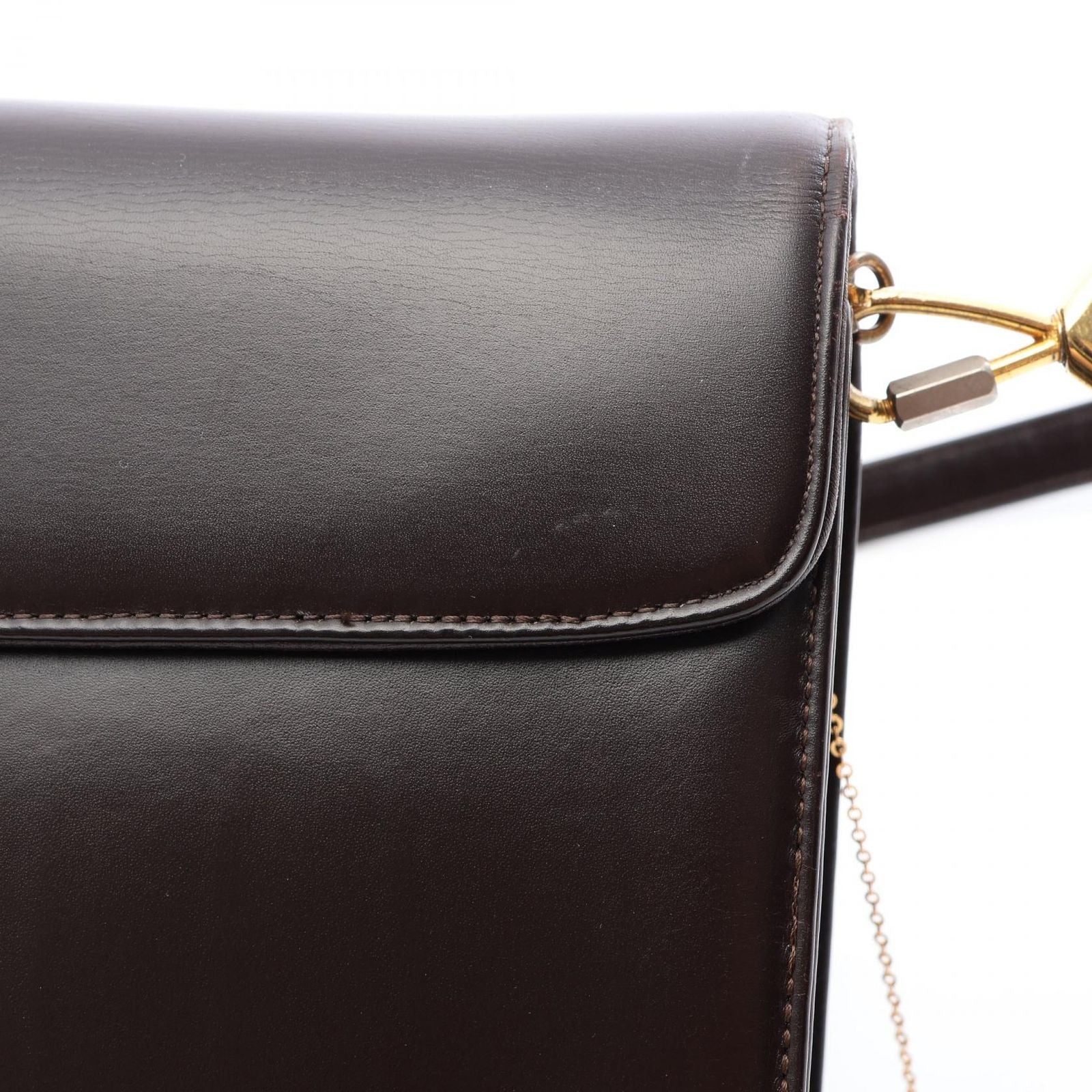 Dior Shoulder Bag Dark Brown Leather — view 6