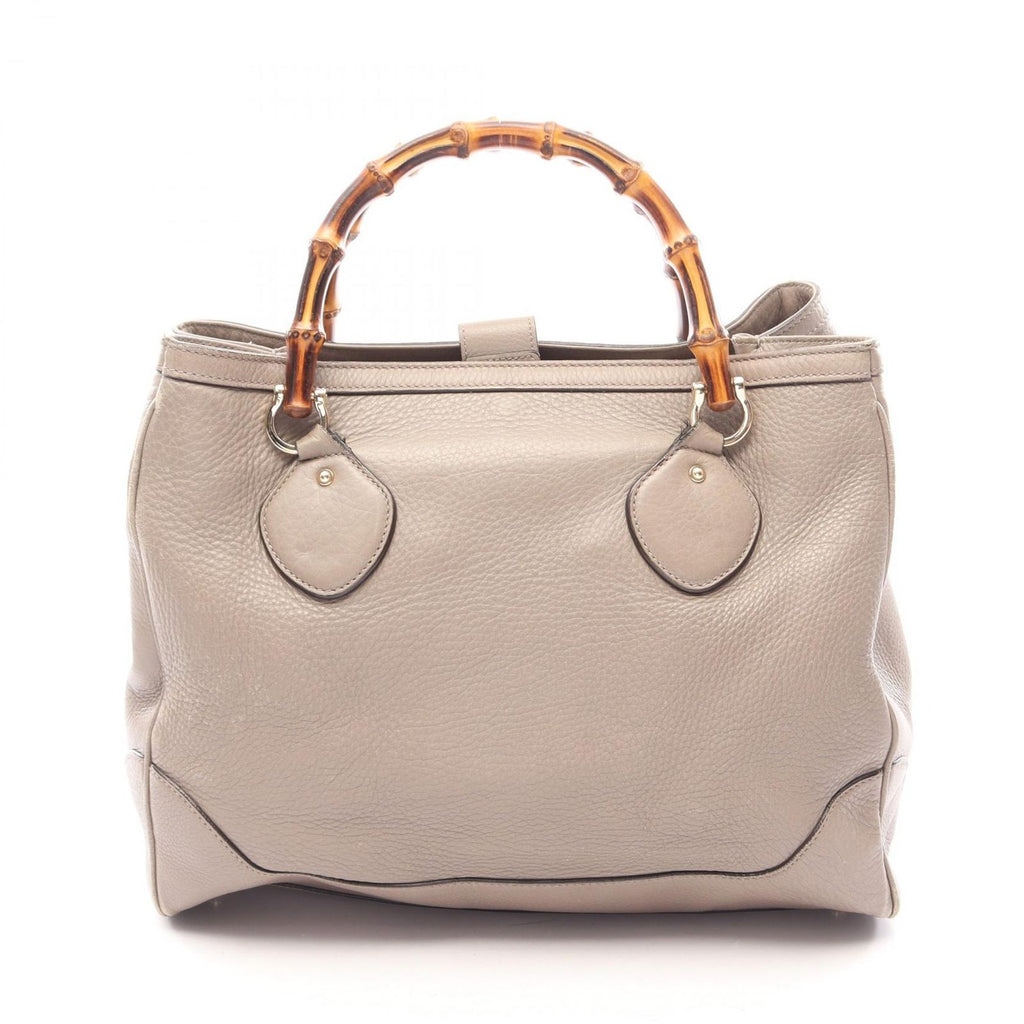 Gucci Tote Bamboo Gray Leather