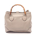 Gucci Tote Bamboo Gray Leather
