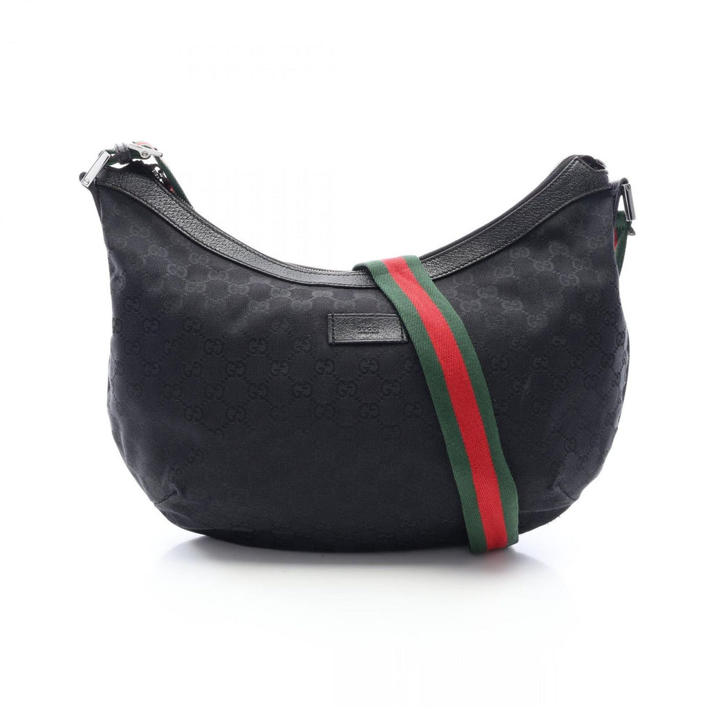 Gucci Shoulder Bag GG Canvas Sherry Line Black