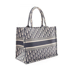 Dior Tote Book Oblique Ivory Navy Black Canvas — view 2