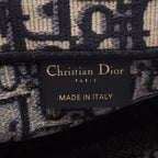 Dior Tote Book Oblique Ivory Navy Black Canvas — view 4