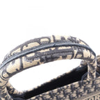 Dior Tote Book Oblique Ivory Navy Black Canvas — view 6