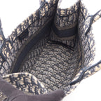 Dior Tote Book Oblique Ivory Navy Black Canvas — view 3