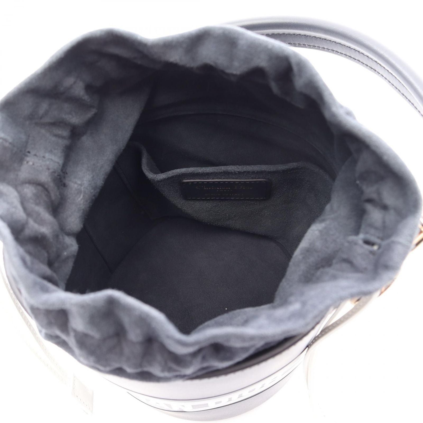 Dior Vibe Micro Bucket Bag 2-Way Navy White Leather Small — view 3