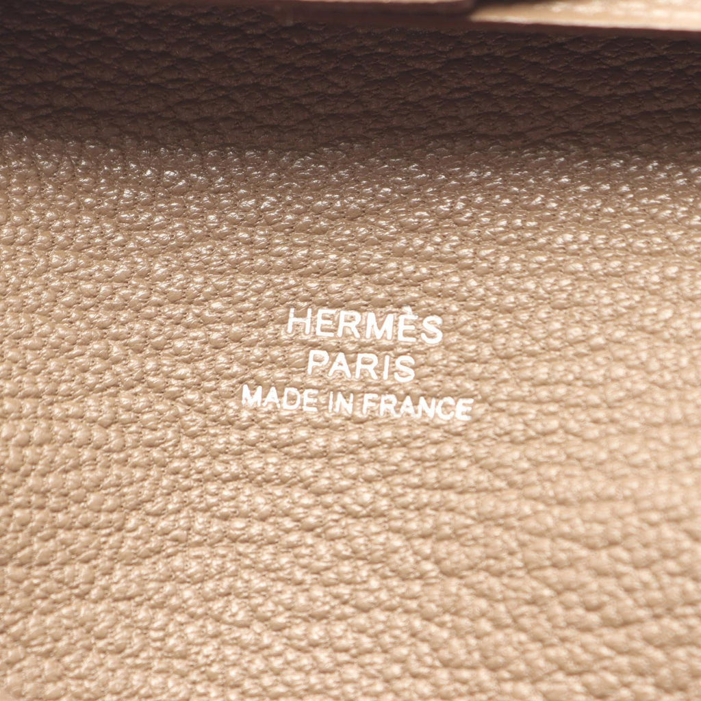 Hermes Coin Case Bastia Etoupe Leather — view 5