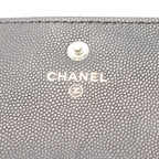 Chanel Bifold Wallet CC Logo Black Caviar Leather — view 4