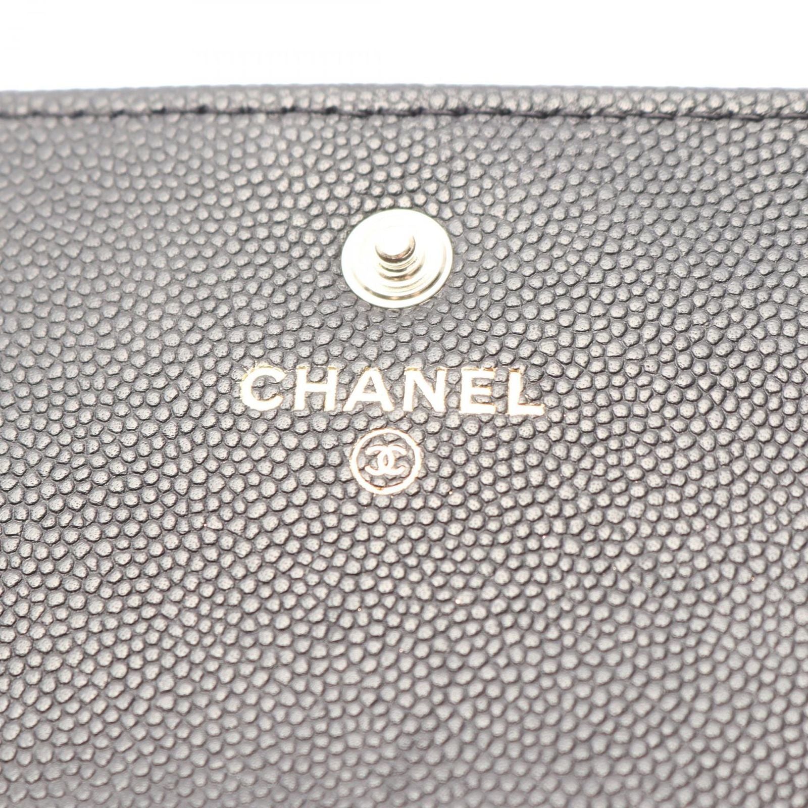Chanel Bifold Wallet CC Logo Black Caviar Leather — view 4
