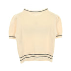 Dior Knit Logo Puff Sleeve Short Wool Cashmere Sweater — view 2