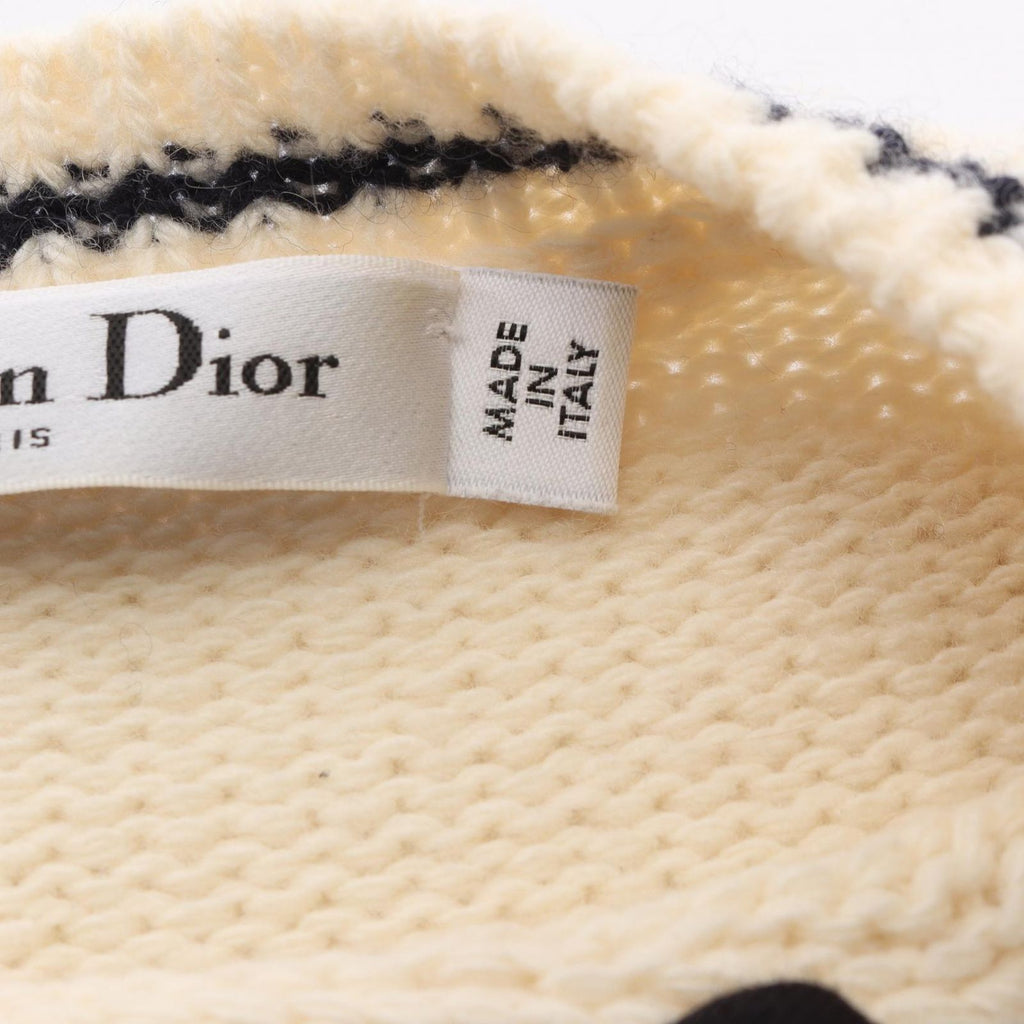 Dior Knit Logo Puff Sleeve Short Wool Cashmere Sweater — view 6