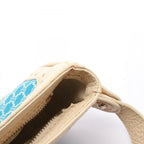 Celine Shoulder Bag Macadam Blue Ivory Canvas Leather — view 7