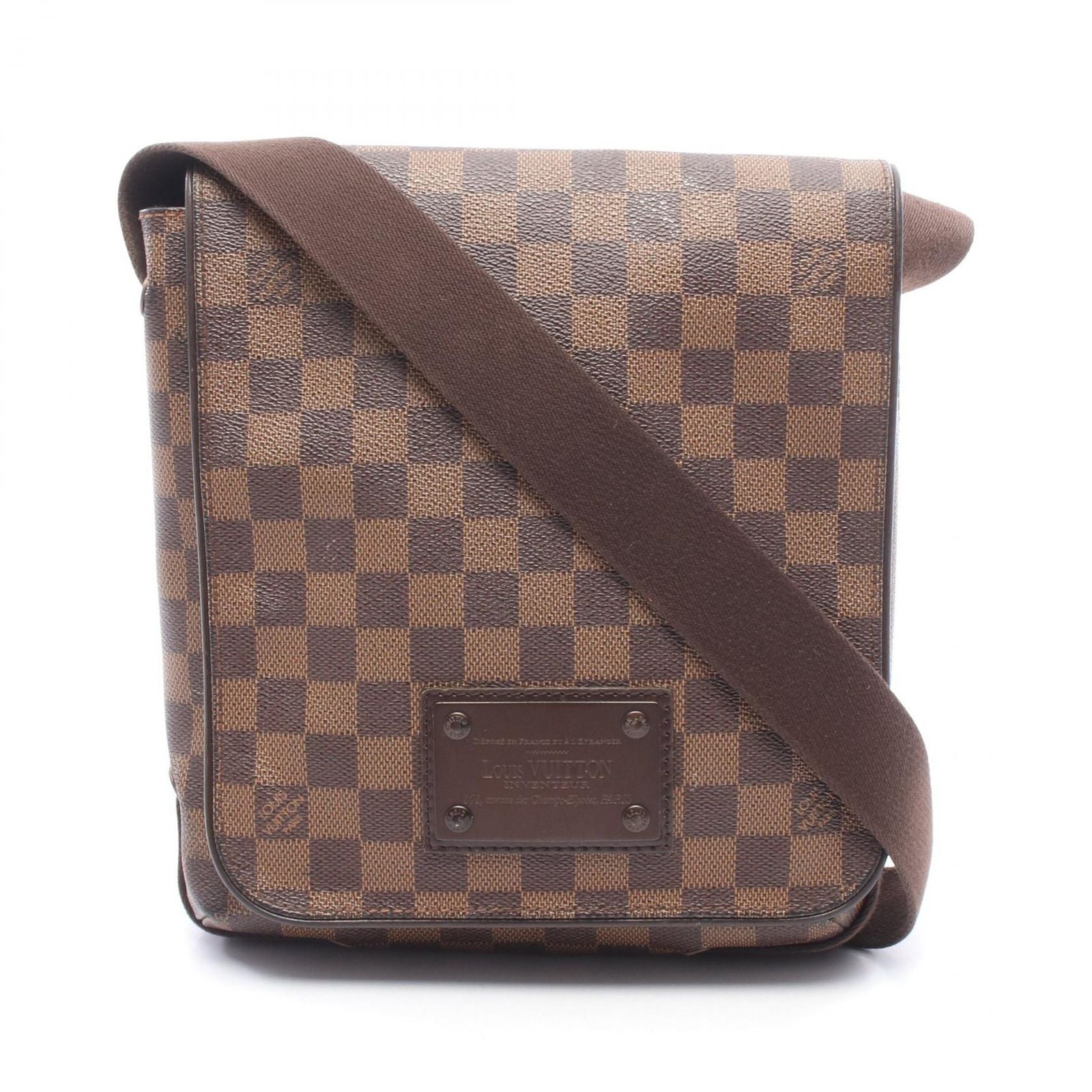 Louis Vuitton Shoulder Bag Brooklyn PM Damier Ebene Canvas Leather
