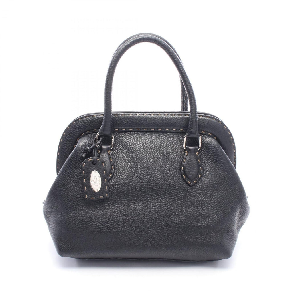 Fendi Handbag Selleria Doctor's Bag Black Leather