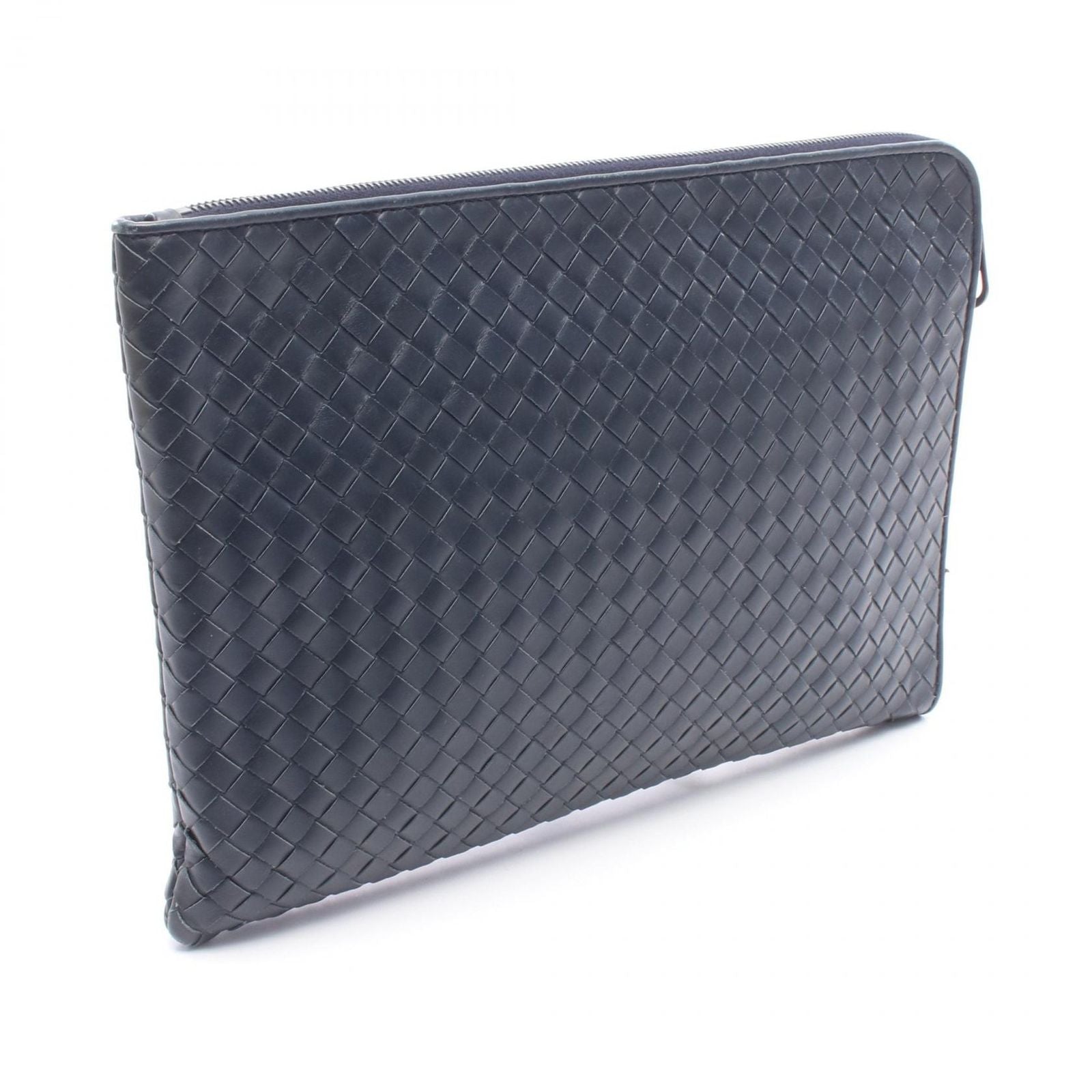 Bottega Veneta Clutch Intrecciato Navy Leather — view 2