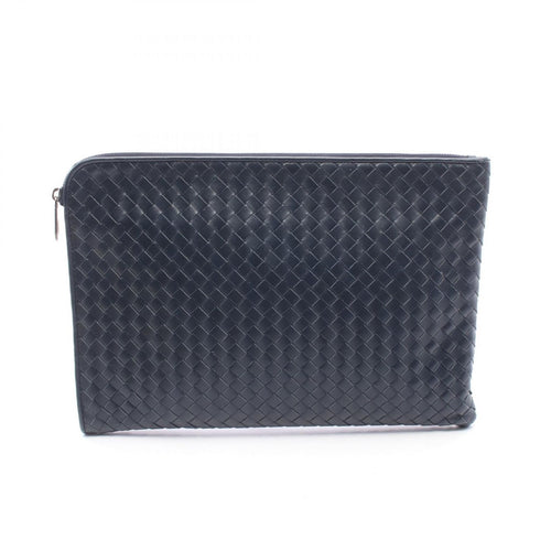 Bottega Veneta Clutch Intrecciato Navy Leather