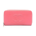 Chanel Round Wallet CC Logo Pink Caviar Leather CC
