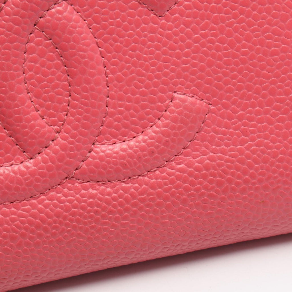 Chanel Round Wallet CC Logo Pink Caviar Leather CC — view 8
