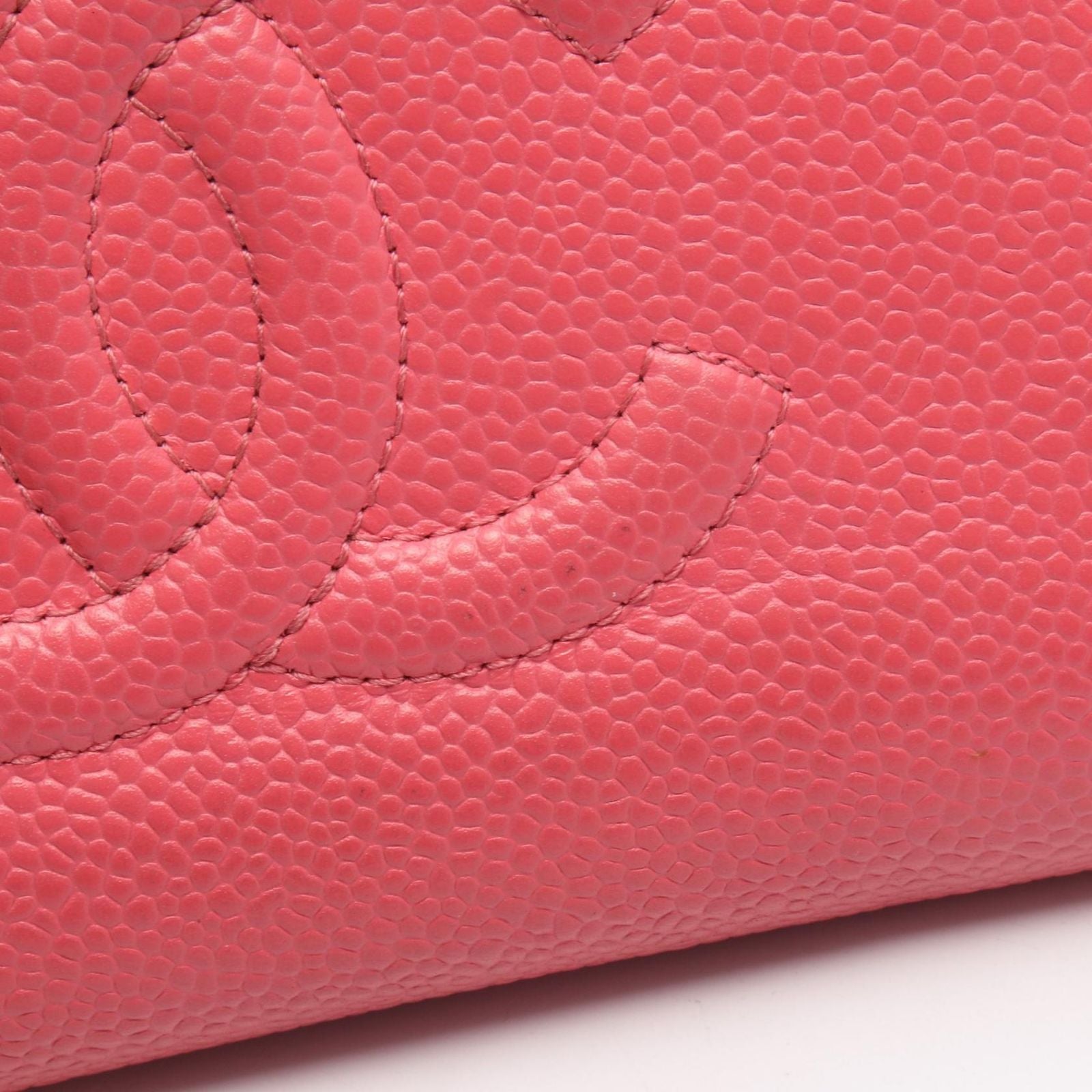 Chanel Round Wallet CC Logo Pink Caviar Leather CC — view 8