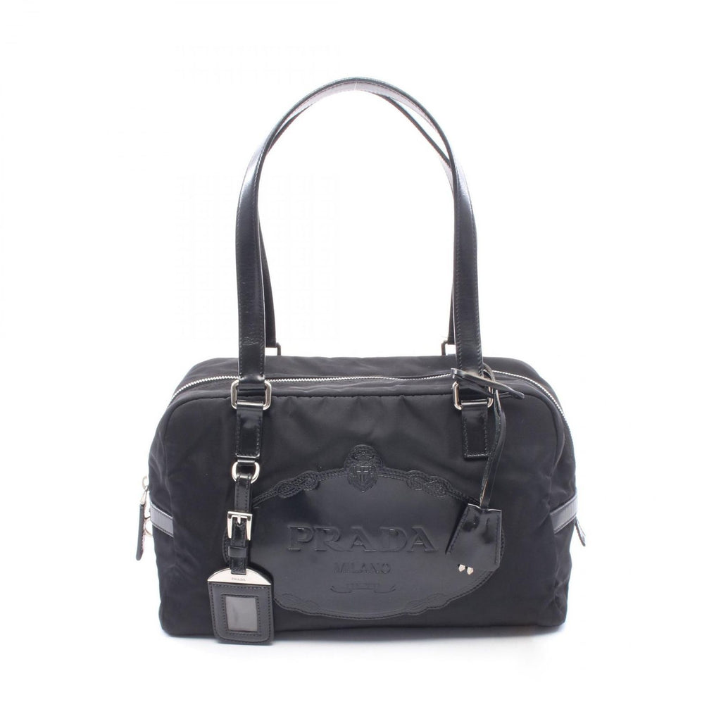 Prada Shoulder Bag Black Nylon Leather