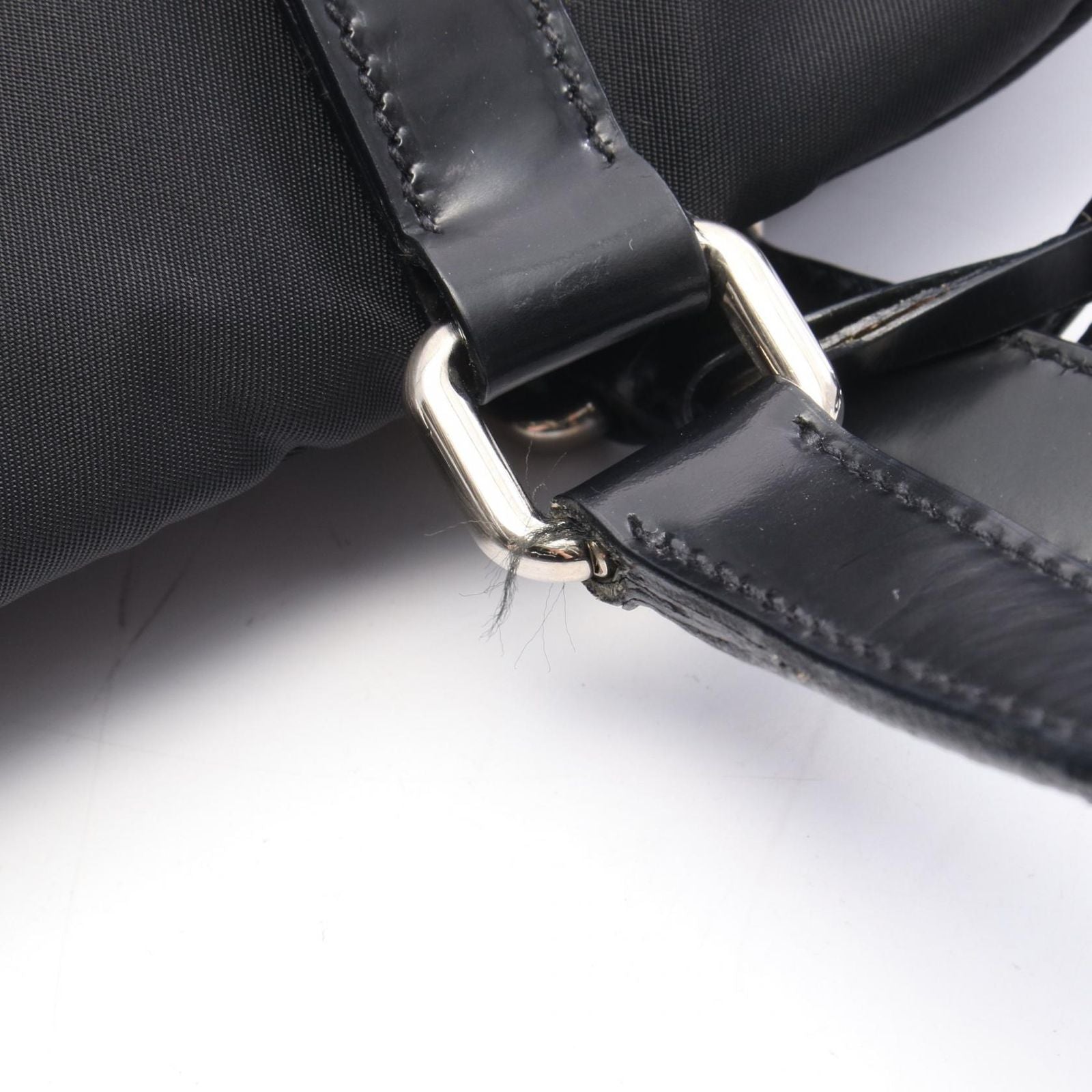 Prada Shoulder Bag Black Nylon Leather — view 8