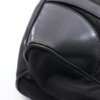 Prada Tote Triangle Logo Black Nylon Leather Shoulder — view 6