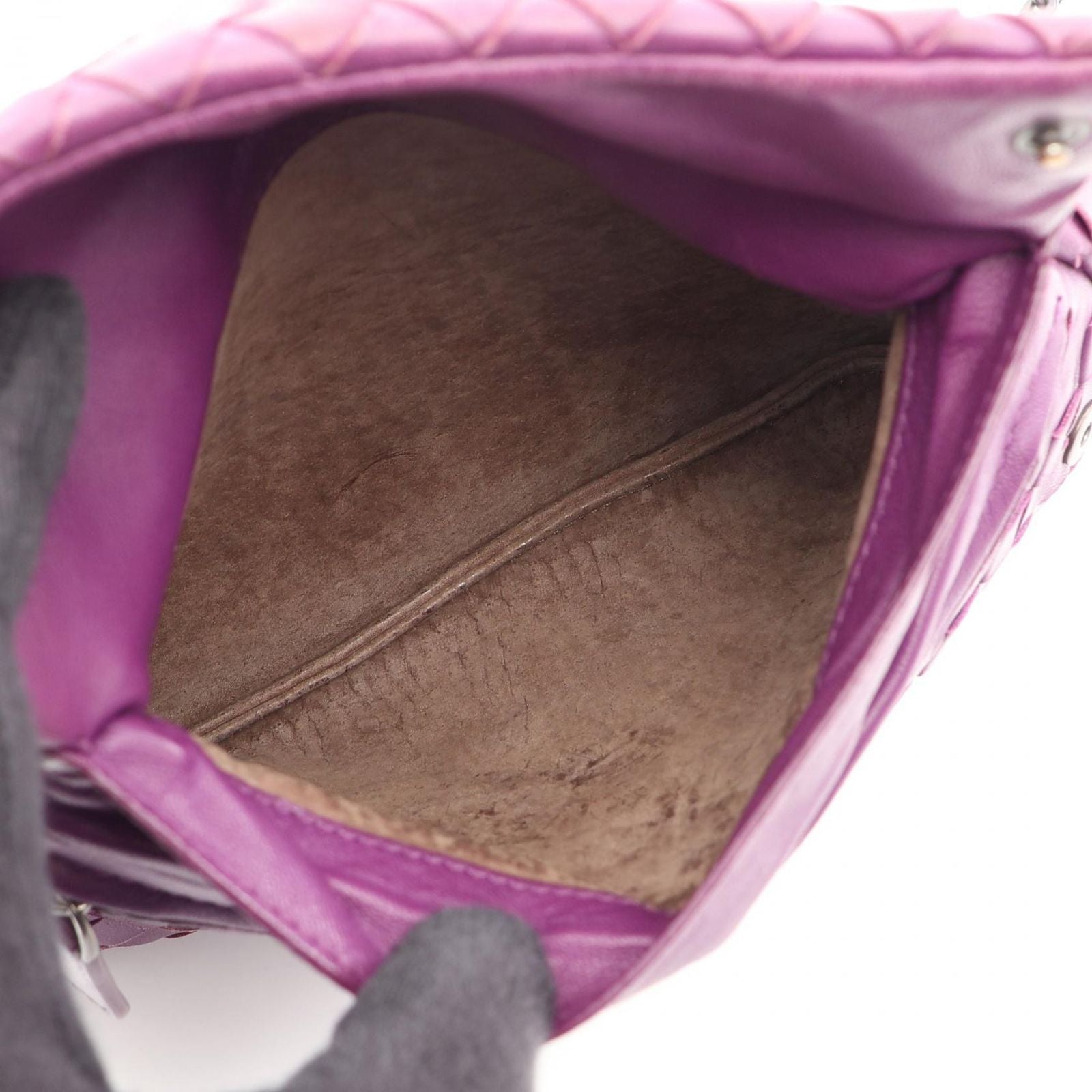 Bottega Veneta Shoulder Bag Intrecciato Purple Leather Chain — view 3