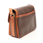 Celine Shoulder Bag Macadam Brown Canvas Leather — view 2