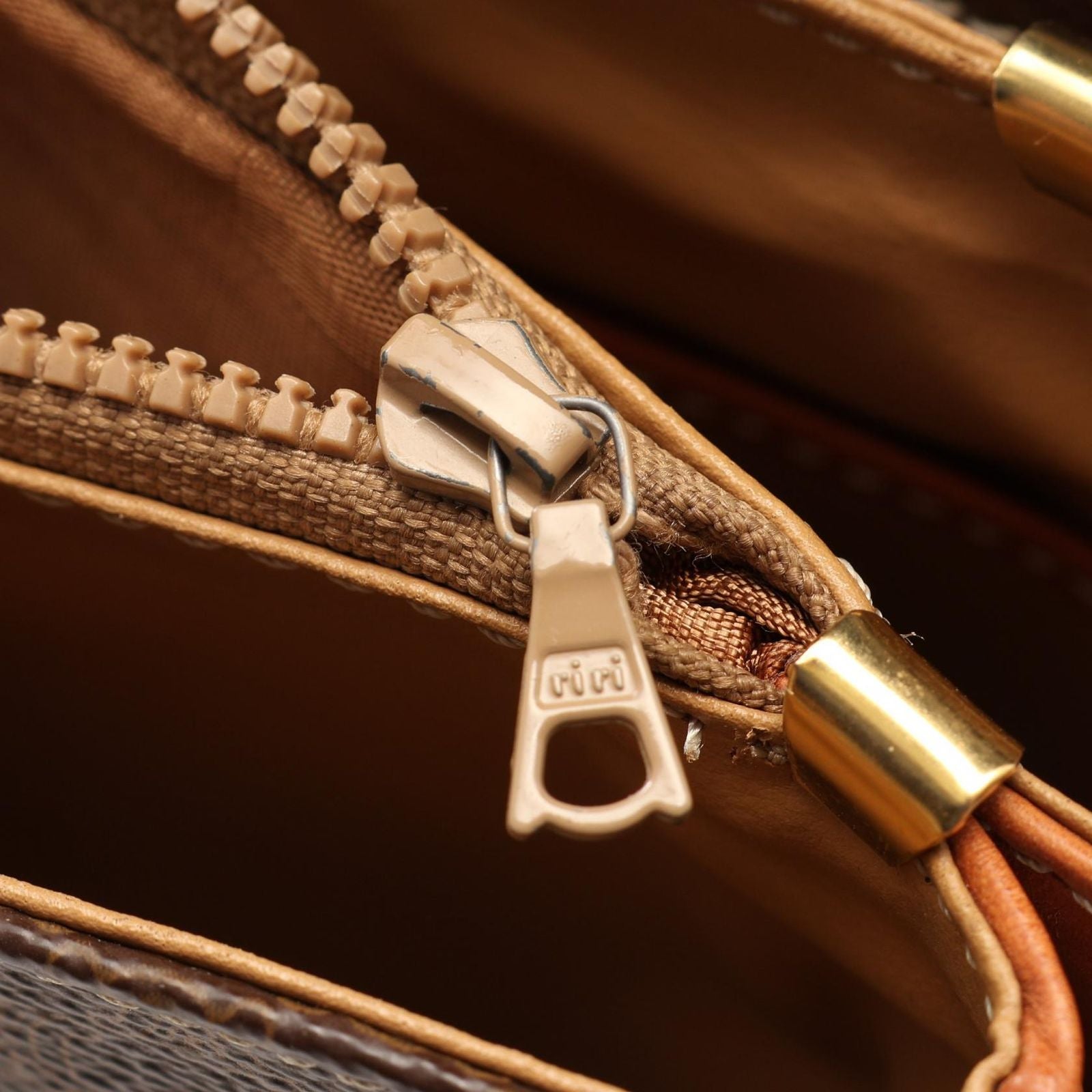Celine Shoulder Bag Macadam Brown Canvas Leather — view 5